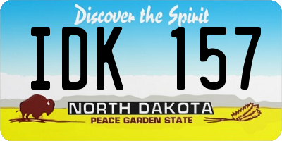 ND license plate IDK157