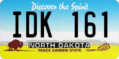 ND license plate IDK161