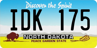 ND license plate IDK175