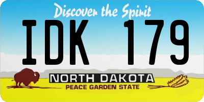 ND license plate IDK179