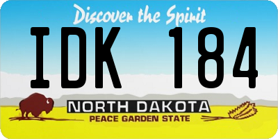 ND license plate IDK184