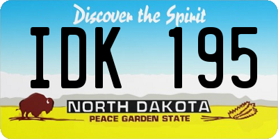 ND license plate IDK195