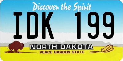 ND license plate IDK199