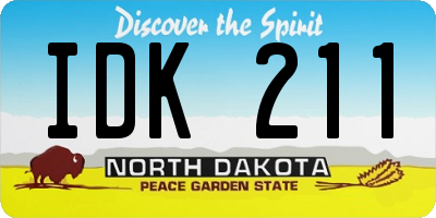 ND license plate IDK211