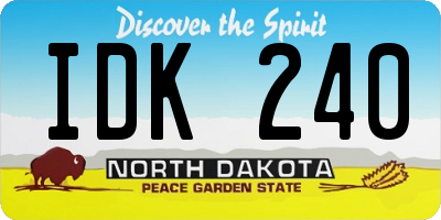 ND license plate IDK240