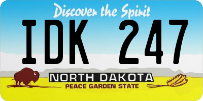 ND license plate IDK247