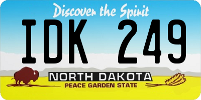 ND license plate IDK249