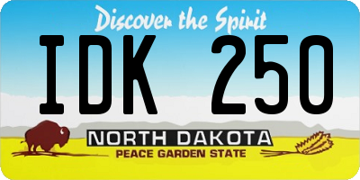 ND license plate IDK250