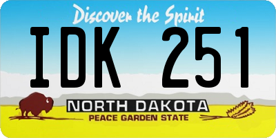 ND license plate IDK251