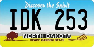 ND license plate IDK253