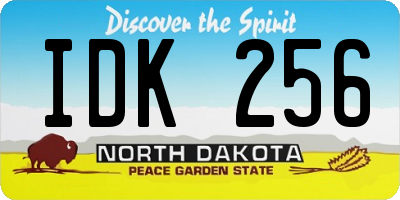 ND license plate IDK256