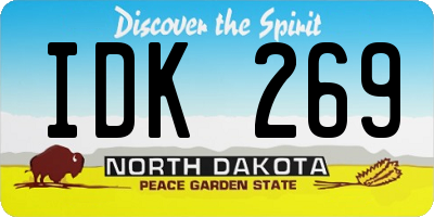 ND license plate IDK269