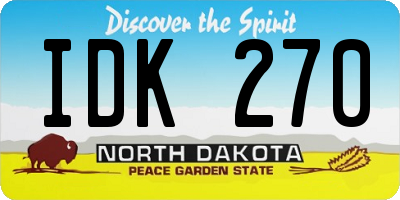 ND license plate IDK270