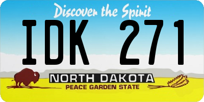ND license plate IDK271