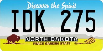 ND license plate IDK275