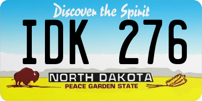 ND license plate IDK276