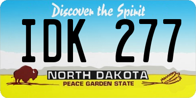 ND license plate IDK277