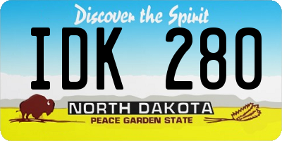 ND license plate IDK280