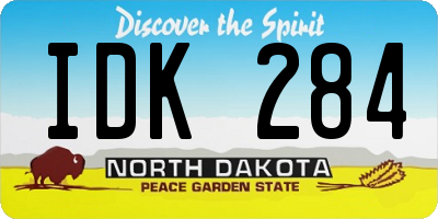 ND license plate IDK284