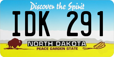 ND license plate IDK291