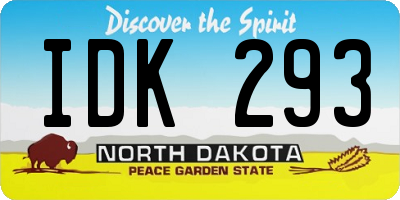 ND license plate IDK293