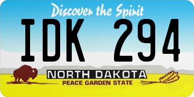 ND license plate IDK294