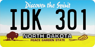 ND license plate IDK301