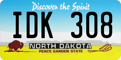 ND license plate IDK308