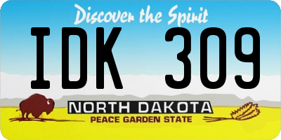 ND license plate IDK309