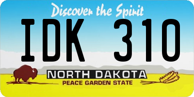 ND license plate IDK310