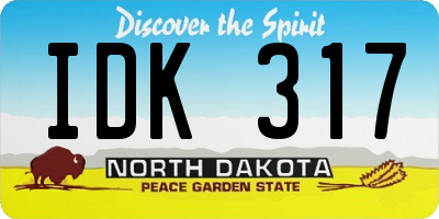 ND license plate IDK317