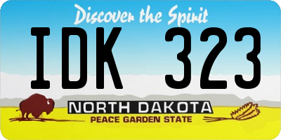 ND license plate IDK323
