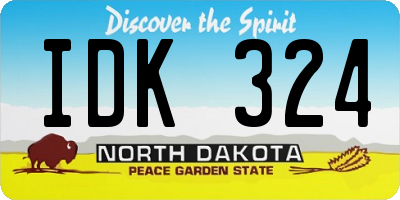 ND license plate IDK324