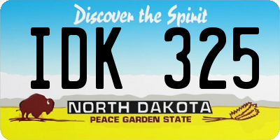 ND license plate IDK325