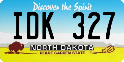 ND license plate IDK327