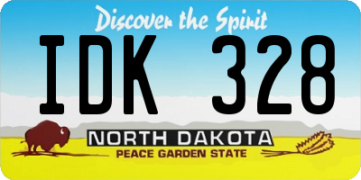 ND license plate IDK328