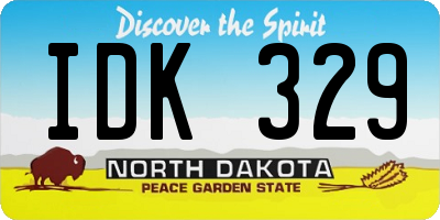 ND license plate IDK329