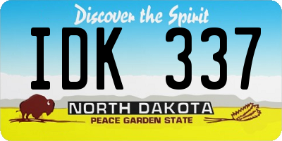 ND license plate IDK337