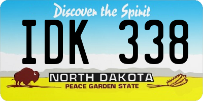 ND license plate IDK338