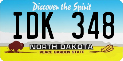 ND license plate IDK348