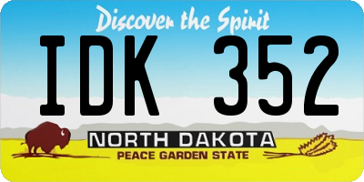 ND license plate IDK352