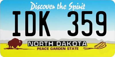ND license plate IDK359