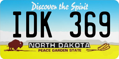 ND license plate IDK369