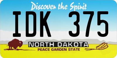 ND license plate IDK375