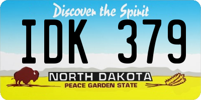 ND license plate IDK379