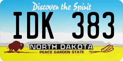 ND license plate IDK383