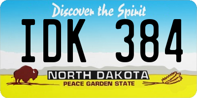 ND license plate IDK384