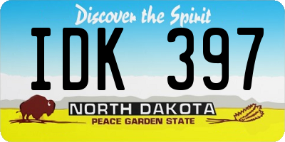 ND license plate IDK397