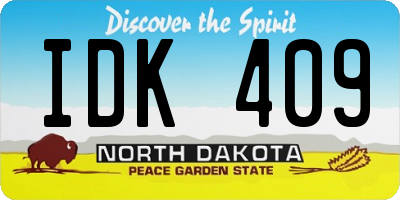 ND license plate IDK409
