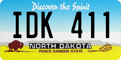 ND license plate IDK411